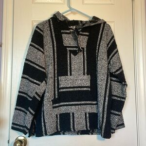 Authentic Mexican Baja Hoodie (Black/White)